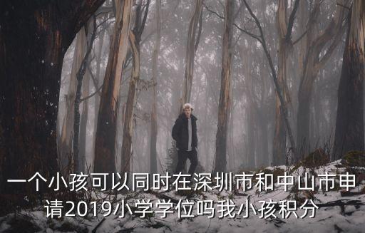 一個小孩可以同時在深圳市和中山市申請2019小學學位嗎我小孩積分