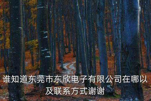 誰知道東莞市東欣電子有限公司在哪以及聯系方式謝謝