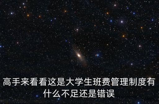 高手來看看這是大學生班費管理制度有什么不足還是錯誤