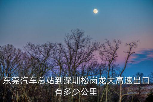東莞汽車總站到深圳松崗龍大高速出口有多少公里