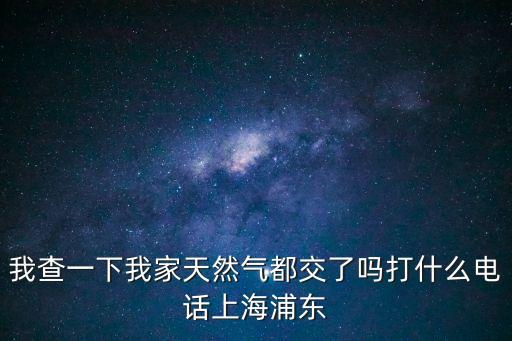 我查一下我家天然氣都交了嗎打什么電話上海浦東