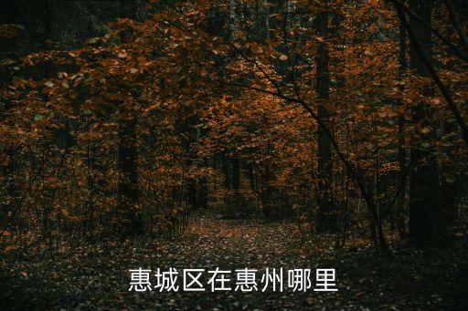 惠城區(qū)在惠州哪里