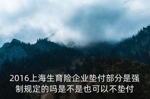 2016上海生育險企業(yè)墊付部分是強制規(guī)定的嗎是不是也可以不墊付