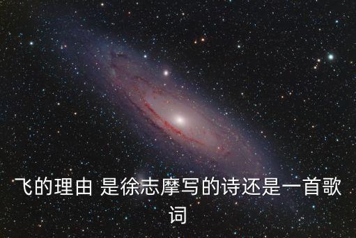飛的理由 是徐志摩寫的詩還是一首歌詞