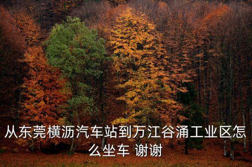 從東莞橫瀝汽車站到萬江谷涌工業區怎么坐車 謝謝