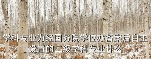 學科專業為經國務院學位辦備案后自主設置的二級學科專業什么