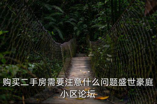 購買二手房需要注意什么問題盛世豪庭小區論壇