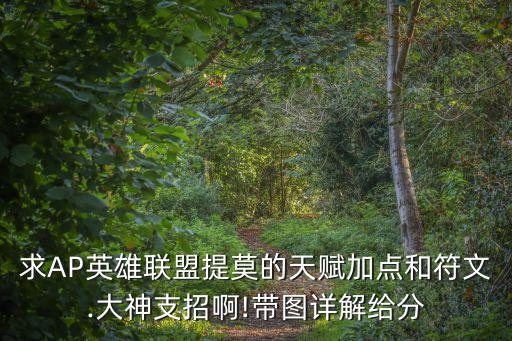 求AP英雄聯(lián)盟提莫的天賦加點(diǎn)和符文.大神支招啊!帶圖詳解給分