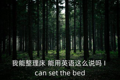 我能整理床 能用英語(yǔ)這么說(shuō)嗎 I can set the bed