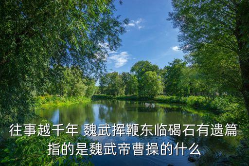 魏武揮鞭,曹魏北伐五環路經碣石山毛澤東寫詩懷舊