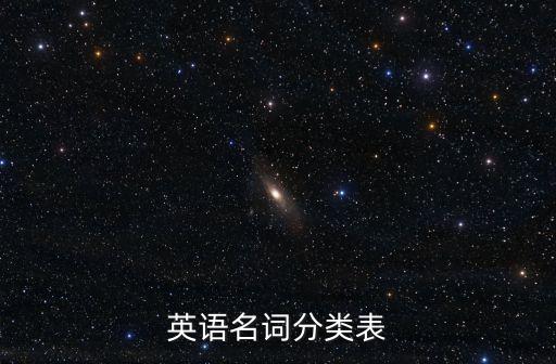 英語名詞分類，英語中名詞的種類