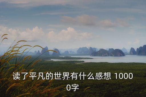 讀了平凡的世界有什么感想 10000字