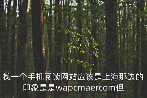 找一個手機閱讀網站應該是上海那邊的印象是是wapcmaercom但