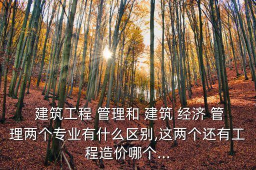  建筑工程 管理和 建筑 經濟 管理兩個專業有什么區別,這兩個還有工程造價哪個...