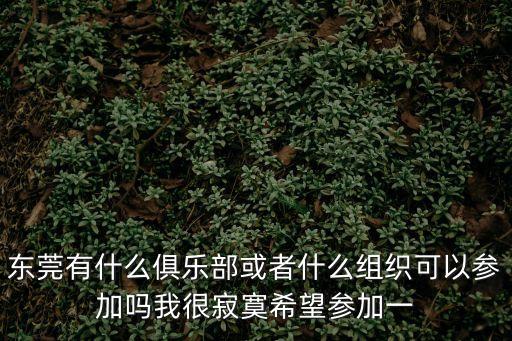 東莞音樂家行業協會，東莞有什么俱樂部或者什么組織可以參加嗎我很寂寞希望參加一