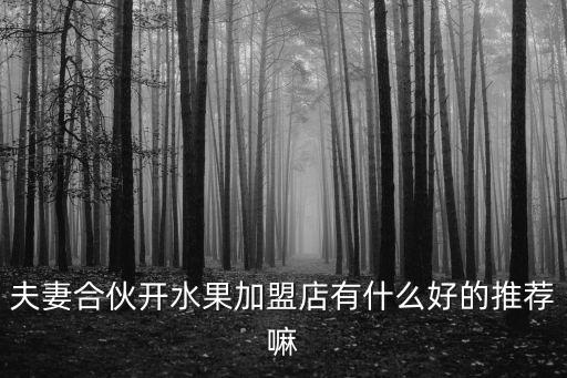 夫妻合伙開水果加盟店有什么好的推薦嘛