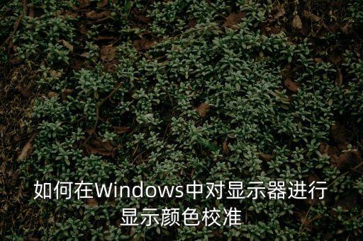 如何在Windows中對(duì)顯示器進(jìn)行顯示顏色校準(zhǔn)