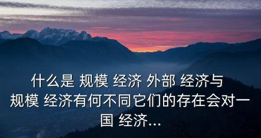 外部規模經濟,經濟單位行為給人造成損失但他人得不到賠償
