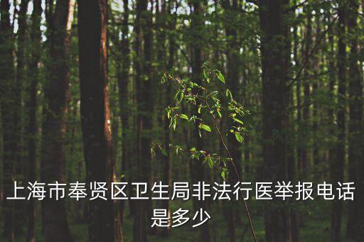 上海市奉賢區衛生局非法行醫舉報電話是多少