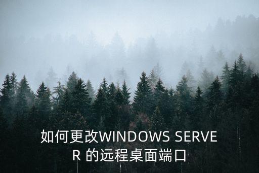 修改遠程端口，如何更改WINDOWS SERVER 的遠程桌面端口