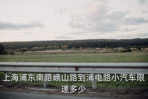 上海浦東南路峨山路到浦電路小汽車限速多少