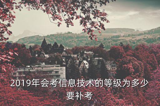 2019年會考信息技術的等級為多少要補考