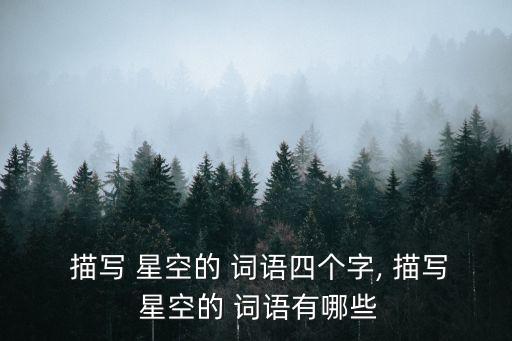  描寫 星空的 詞語四個字, 描寫 星空的 詞語有哪些