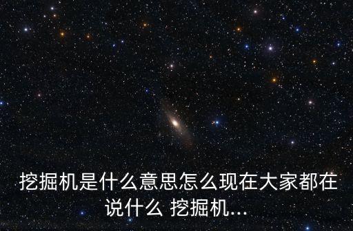 挖掘機是什么意思怎么現在大家都在說什么 挖掘機...