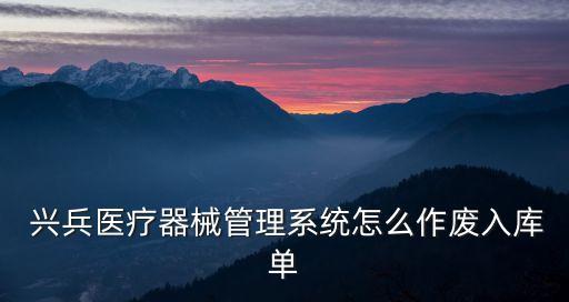  興兵醫療器械管理系統怎么作廢入庫單