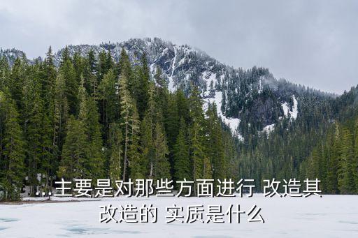 三大改造的實質,三大改造:我國社會主義基本制度初步確立