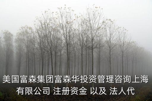 美國富森集團富森華投資管理咨詢上海有限公司 注冊資金 以及 法人代