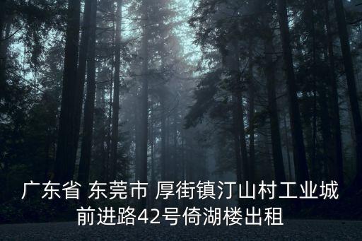 廣東省 東莞市 厚街鎮汀山村工業城前進路42號倚湖樓出租