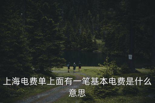 上海市供電公司基本電費，上海電費單上面有一筆基本電費是什么意思