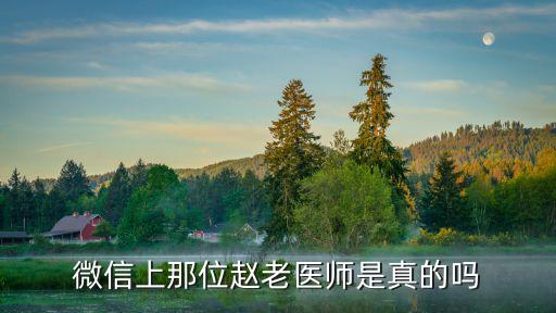 微信上那位趙老醫(yī)師是真的嗎
