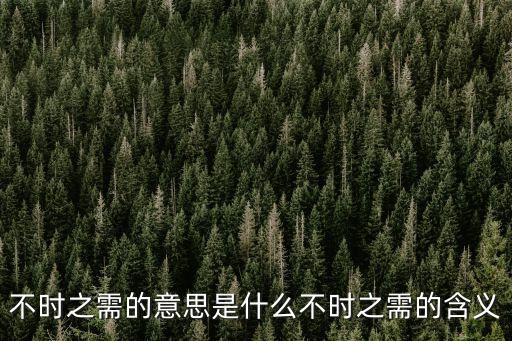 不時之需的意思是什么不時之需的含義