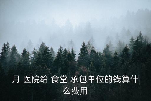 月 醫院給 食堂 承包單位的錢算什么費用