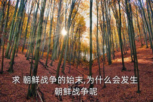 求 朝鮮戰爭的始末,為什么會發生 朝鮮戰爭呢