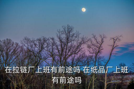 在拉鏈廠上班有前途嗎 在紙品廠上班有前途嗎