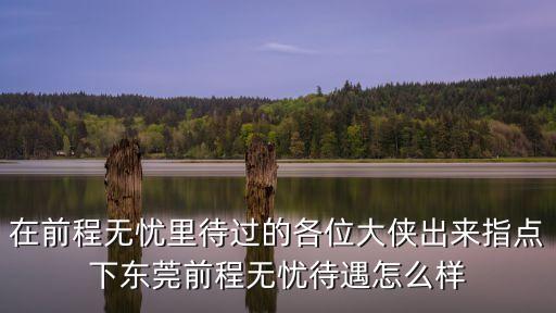 在前程無憂里待過的各位大俠出來指點下東莞前程無憂待遇怎么樣