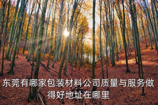 東莞有哪家包裝材料公司質量與服務做得好地址在哪里