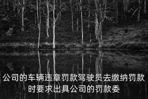 公司的車輛違章罰款駕駛員去繳納罰款時要求出具公司的罰款委