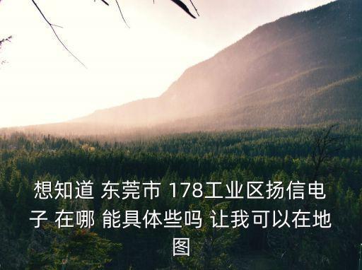 東莞178揚信電子廠廠房圖，想知道 東莞市 178工業區揚信電子 在哪 能具體些嗎 讓我可以在地圖