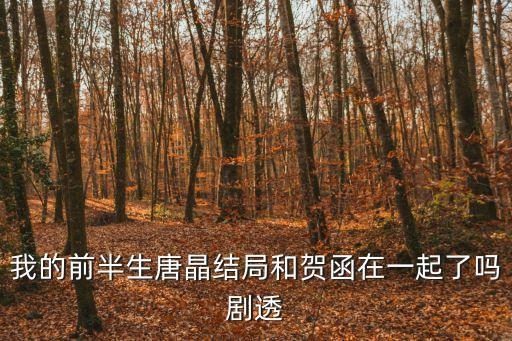 我的前半生唐晶結局和賀函在一起了嗎劇透