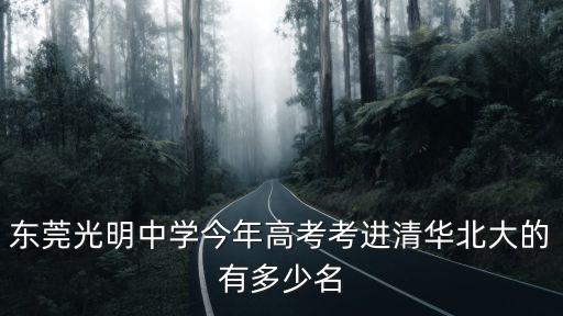 東莞光明中學怎么考，東莞光明中學今年高考考進清華北大的有多少名