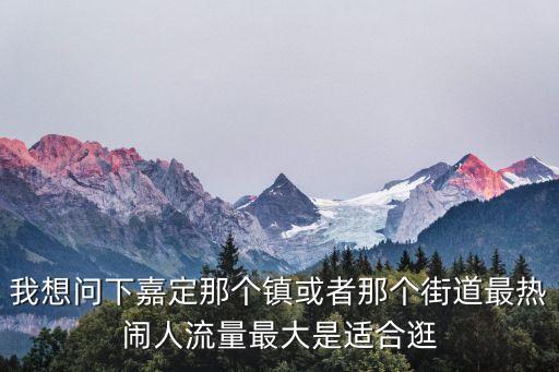 我想問下嘉定那個鎮或者那個街道最熱鬧人流量最大是適合逛