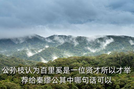 公孫枝認為百里奚是一位賢才所以才舉薦給秦繆公其中哪句話可以