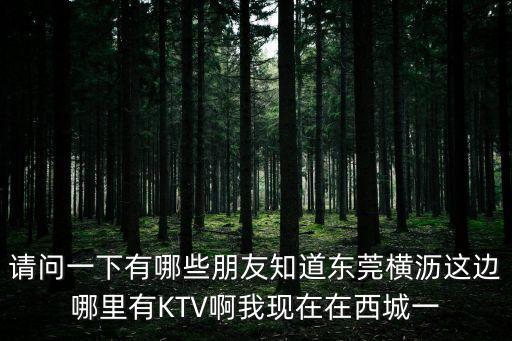 請問一下有哪些朋友知道東莞橫瀝這邊哪里有KTV啊我現在在西城一