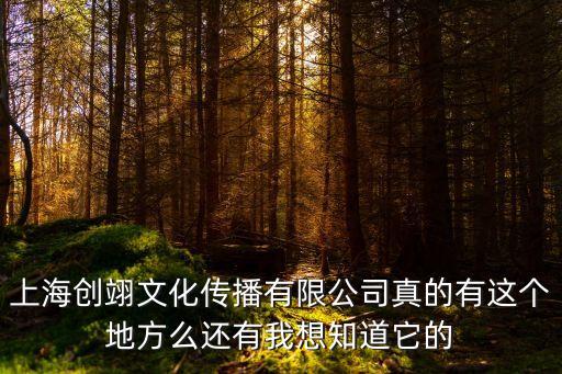 上海創翊文化傳播有限公司真的有這個地方么還有我想知道它的