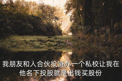 上海市高院 隱名股東，我朋友和人合伙投資辦一個私校讓我在他名下投股就是出錢買股份