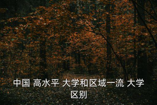 高水平大學(xué),區(qū)域一級大學(xué)和區(qū)域高水平大學(xué)的區(qū)別